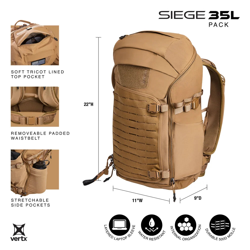 Vertx, plecak taktyczny Siege 35l Pack EDC/CCW, szary