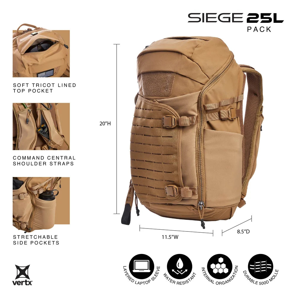 Vertx, plecak taktyczny Siege 25l Pack EDC/CCW, szary