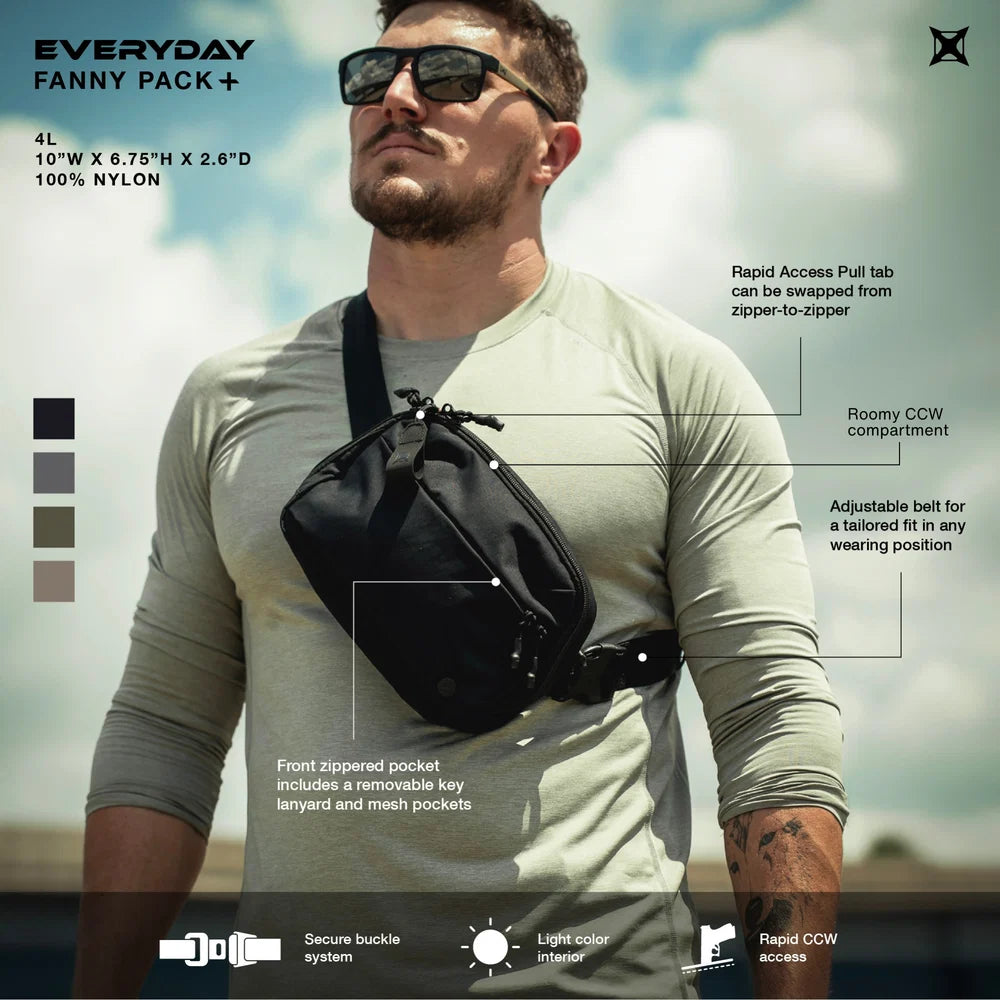Vertx, Saszetka taktyczna EDC Everyday Fanny Pack+ 4L, czarny