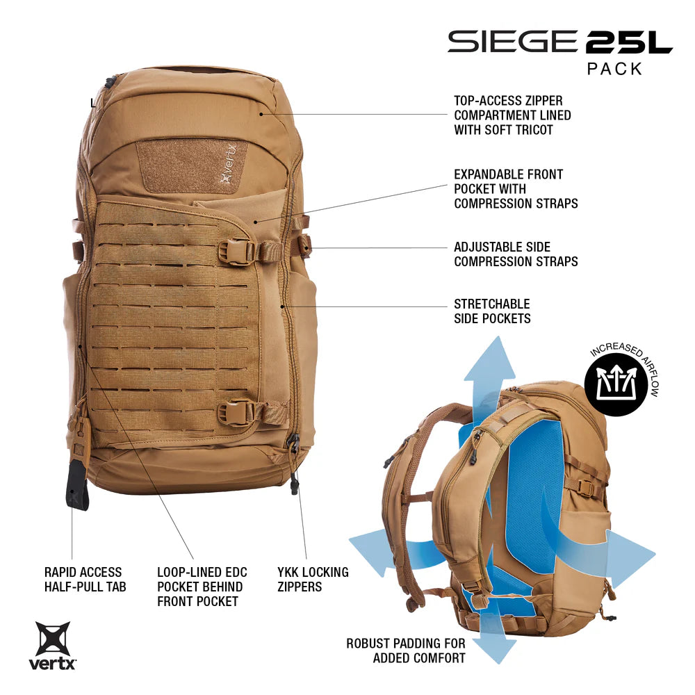 Vertx, plecak taktyczny Siege 25l Pack EDC/CCW, czarny
