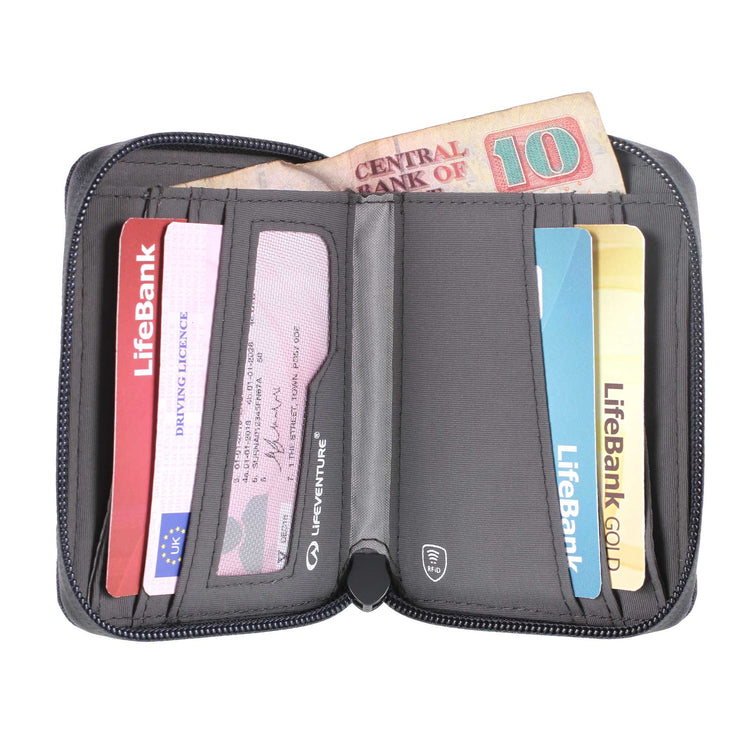 Lifeventure, Składany portfel z ochroną RFID, szary