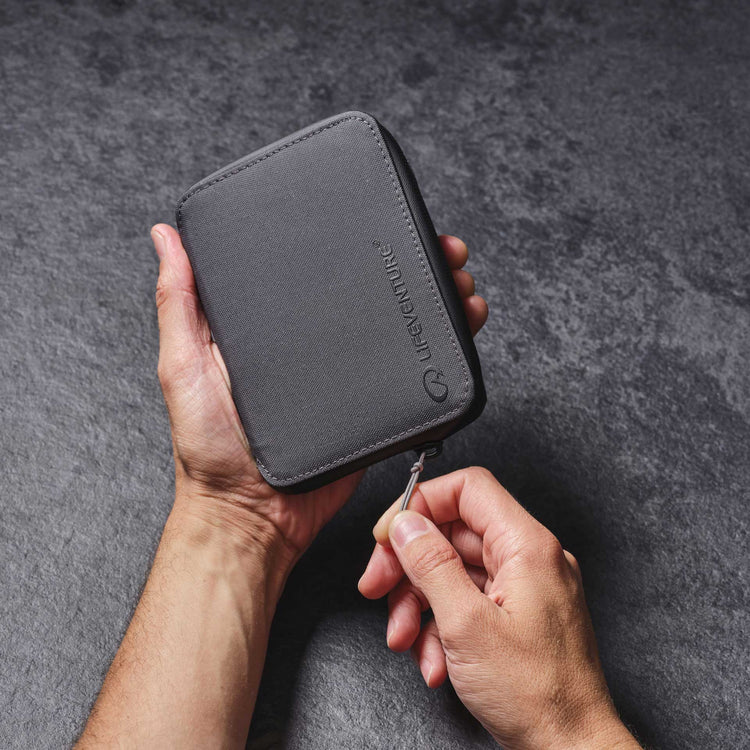 Lifeventure, Mini portfel podróżny z ochroną RFID, szary
