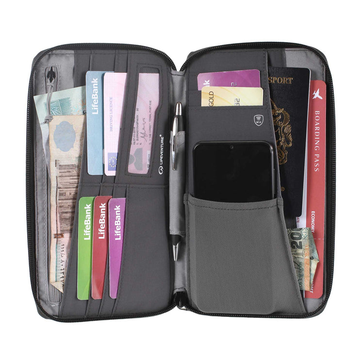 Lifeventure, Portfel podróżny z ochroną RFID, szary