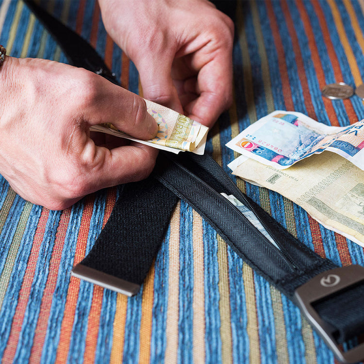 Lifeventure, Pasek podróżny z ukrytą kieszenią na pieniądze, czarny
