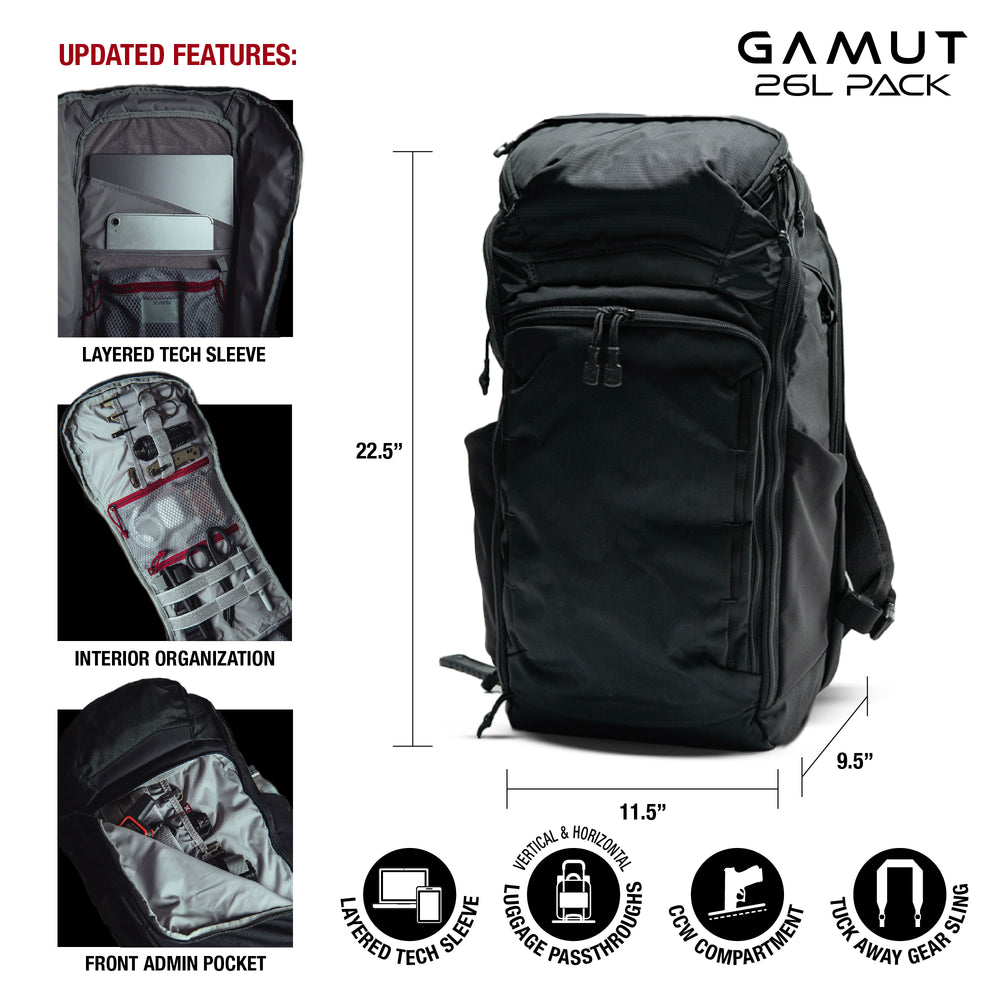 Vertx, plecak Gamut 26l EDC/CCW Long Walks Pack X, czarny