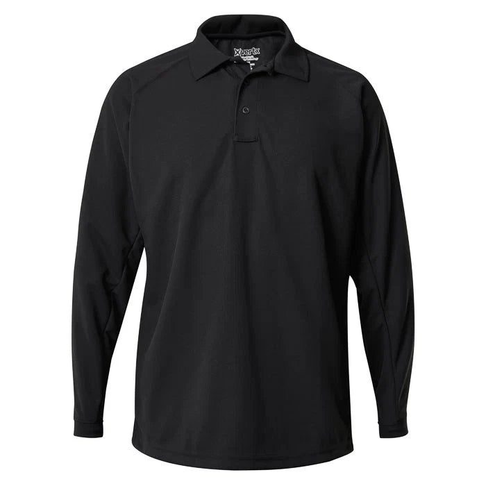 Vertx, Męska koszulka polo HeatShield (F.K.A. Coldblack®) Longsleeve, czarny