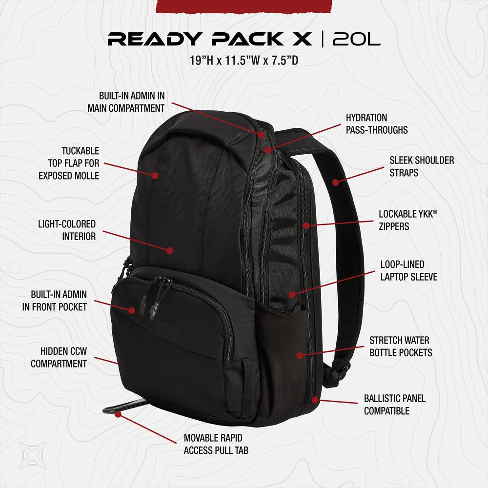 Vertx, plecak EDC z komorą CCW Ready Pack X, zielony