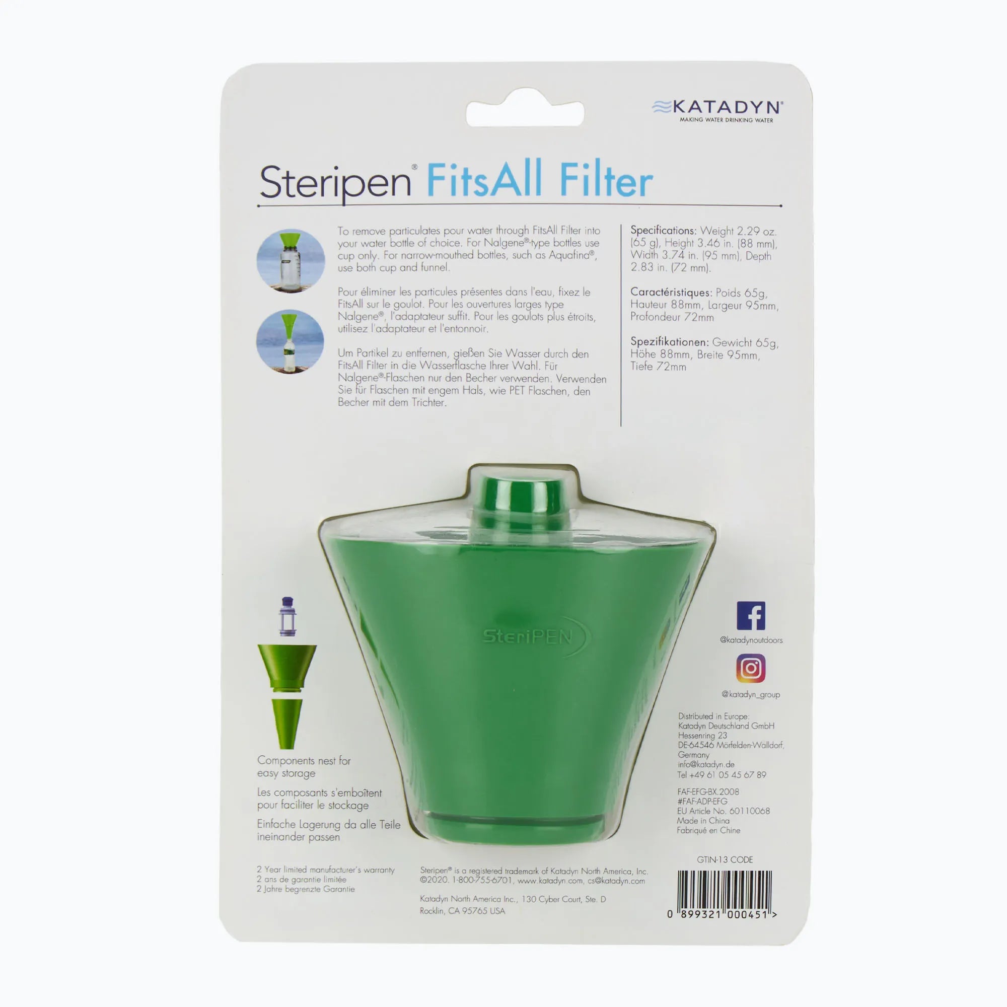 Katadyn, Filtr Steripen® FitsAll™ 40 mikronów
