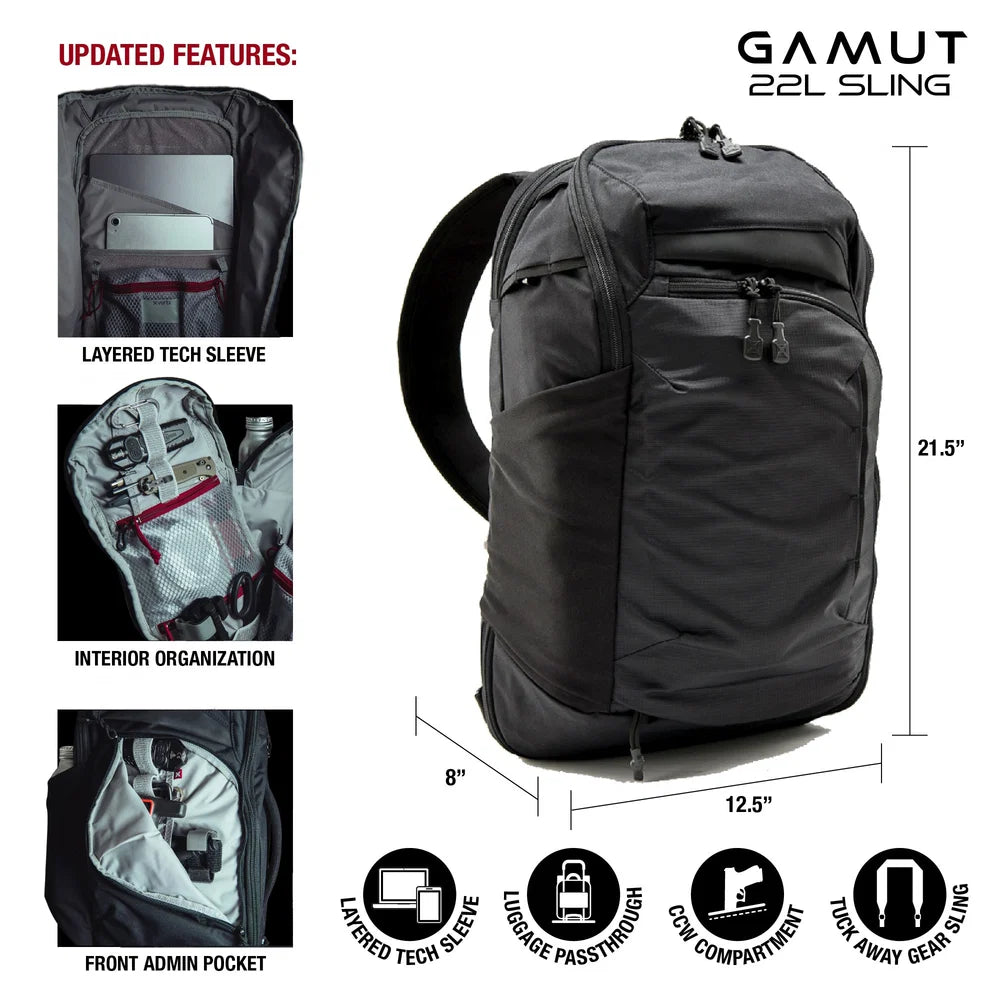 Vertx, plecak Gamut 22l Sling EDC/CCW Long Walks Pack X,  szary